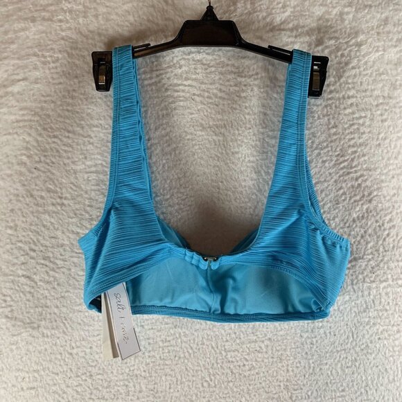 Salt & Cove Ribbed Bralette Bikini‎ Top Women's XL Aqua Variegated Beach Summer - Picture 4 of 6